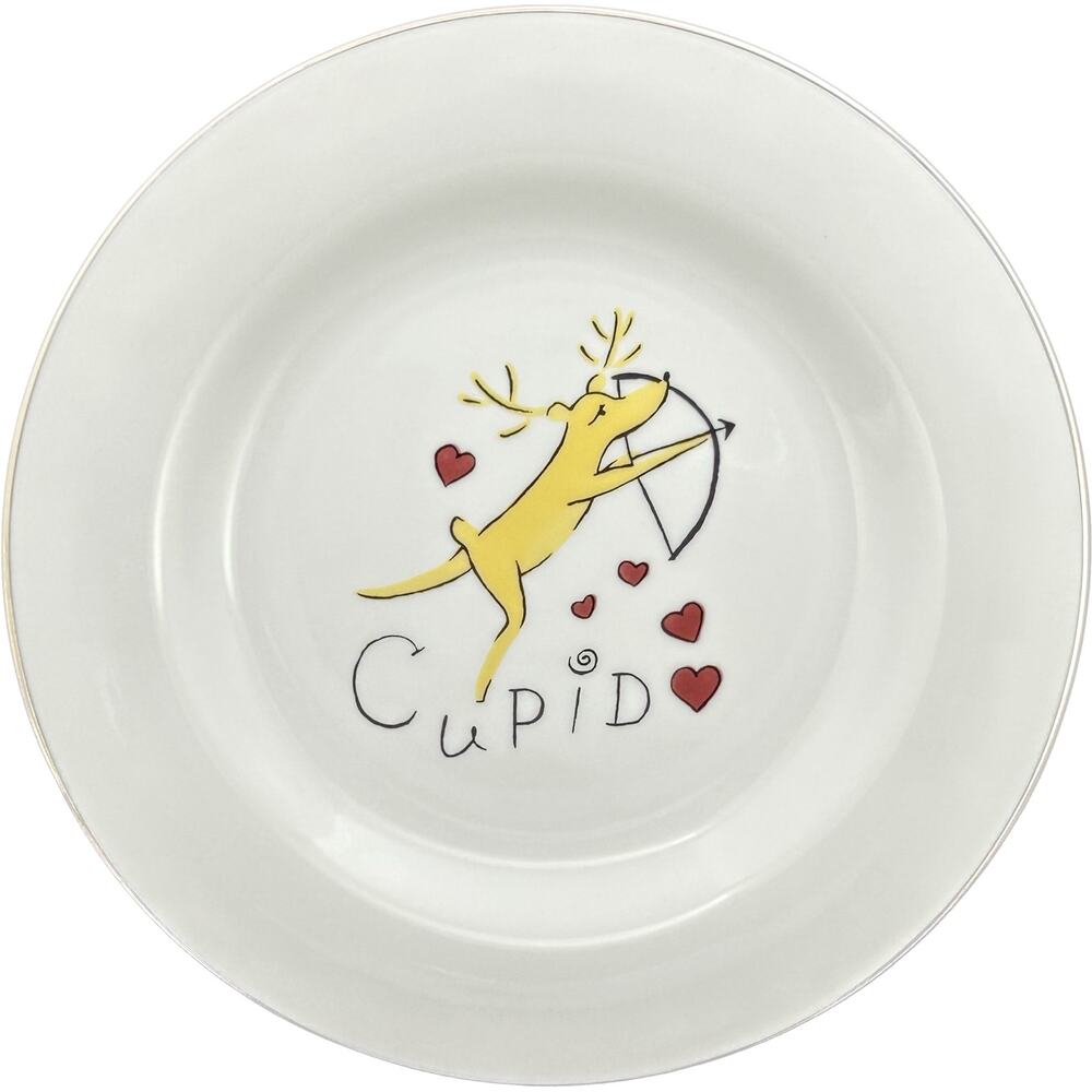 Pottery Barn CUPID REINDEER Dessert Salad Plate 8.5" Retired